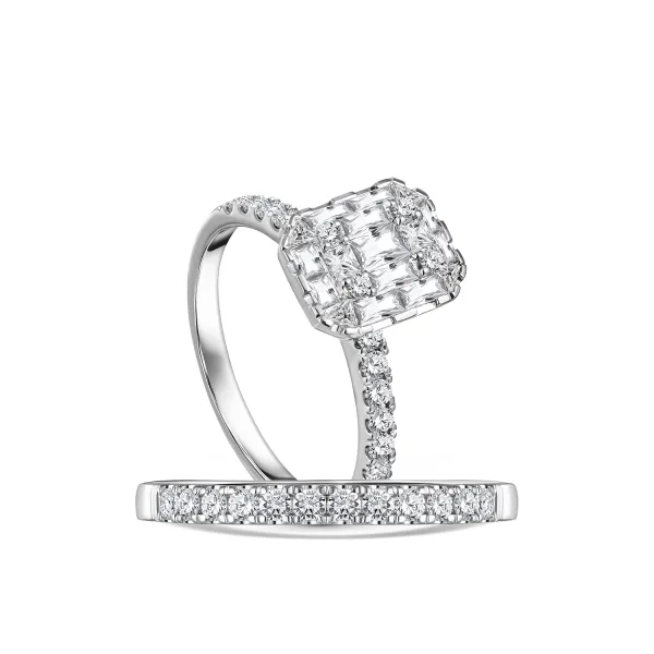 18k white gold diamond twins