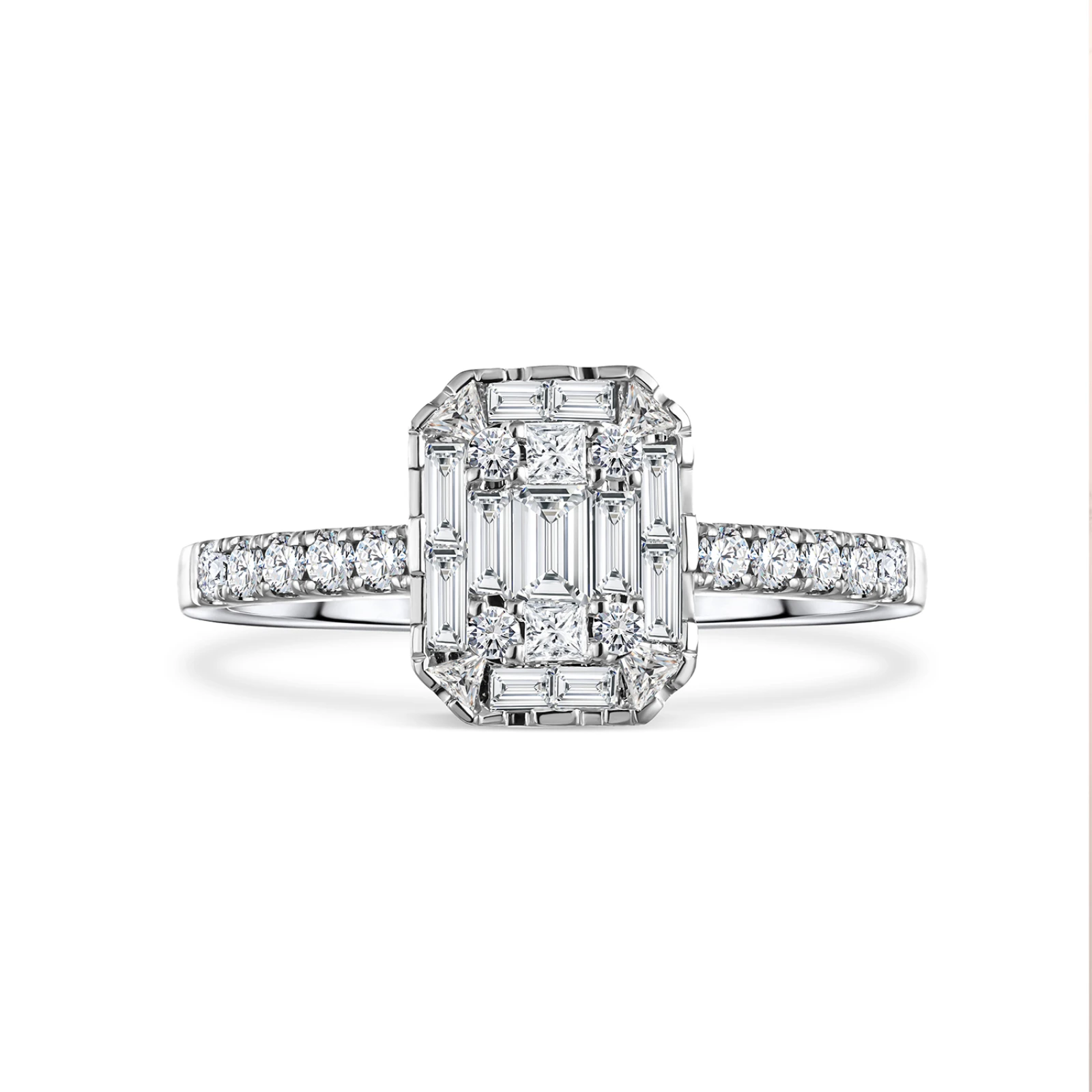18k white gold diamond twins