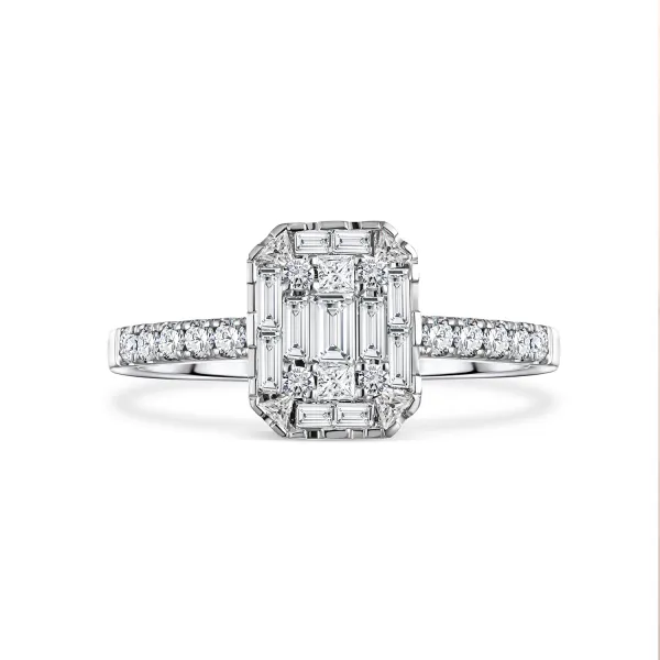18k white gold diamond twins