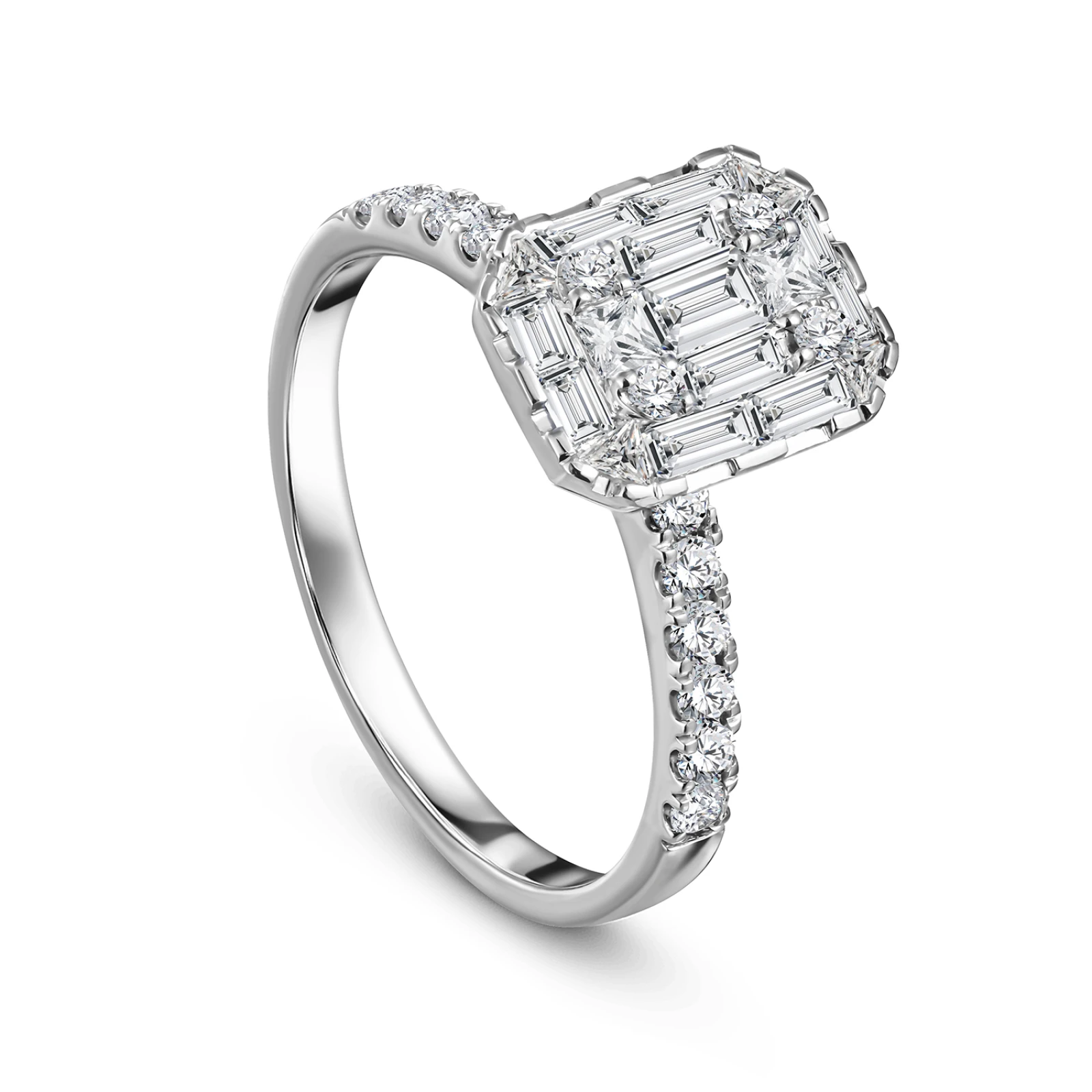 18k white gold diamond twins