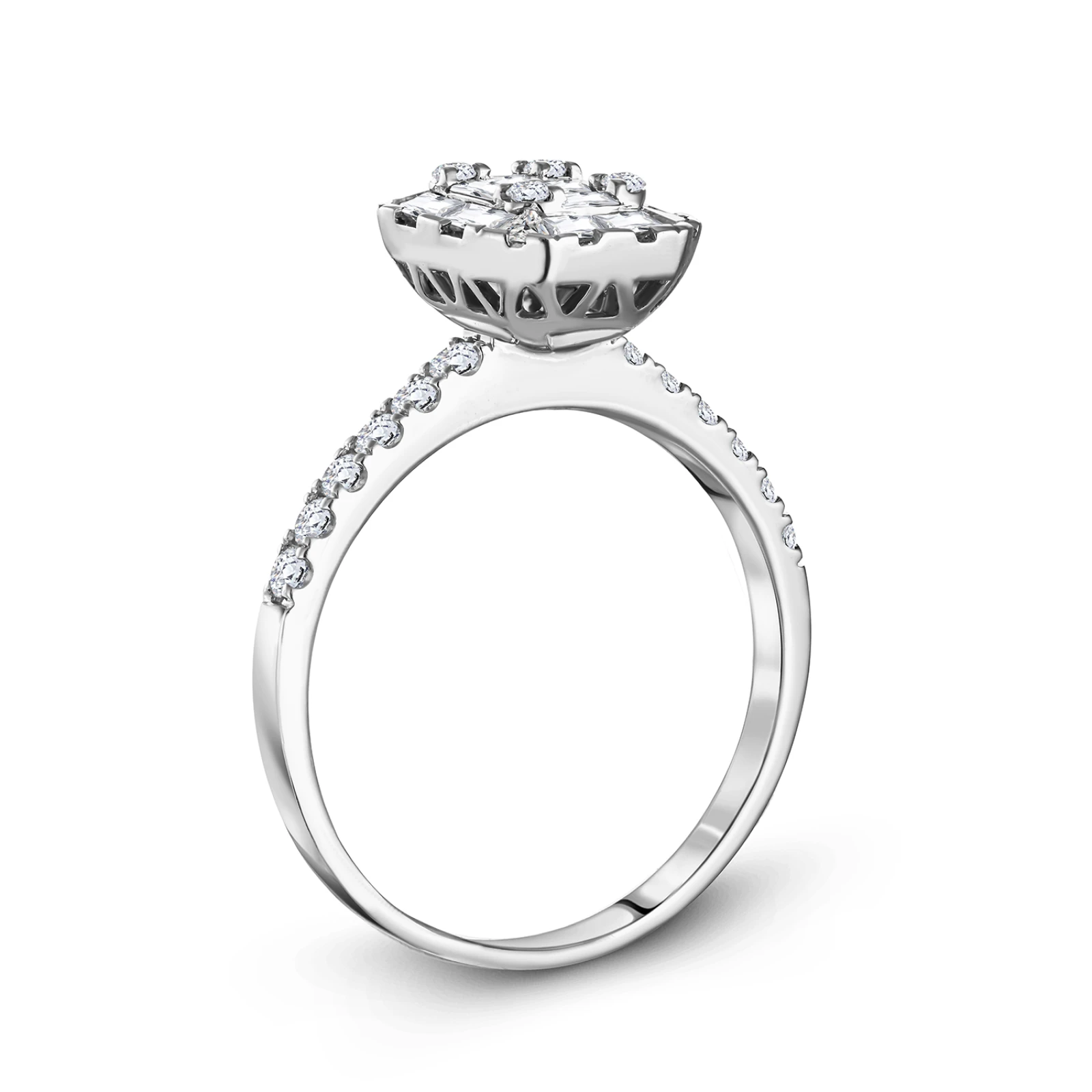 18k white gold diamond twins