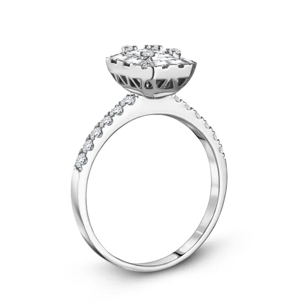 18k white gold diamond twins