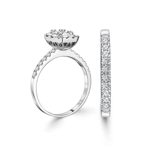 18k white gold diamond twins