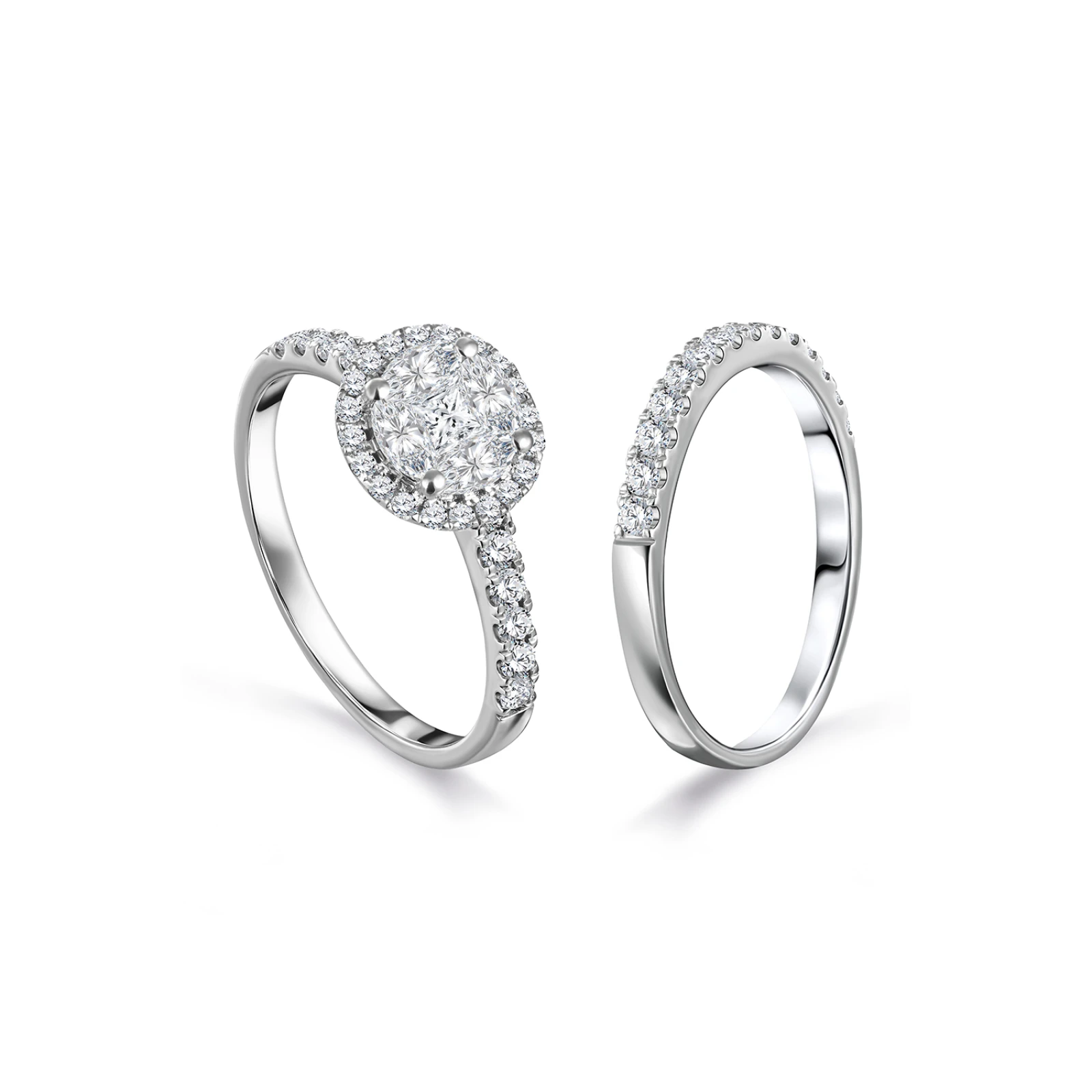 CR3955 - 18k white gold diamond twins - CR3955