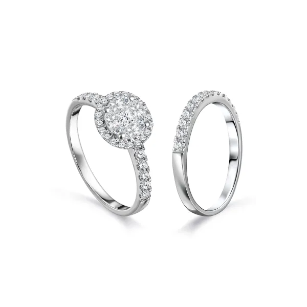 CR3955 - 18k white gold diamond twins - CR3955