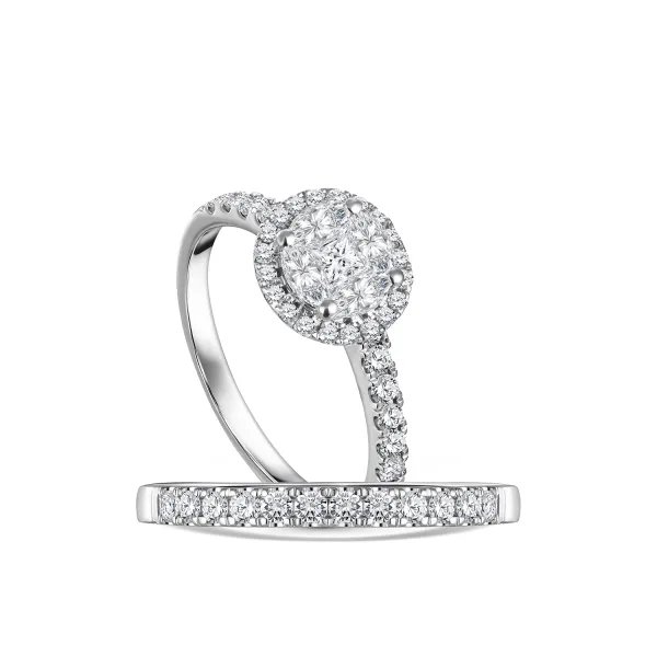 CR3955 - 18k white gold diamond twins - CR3955