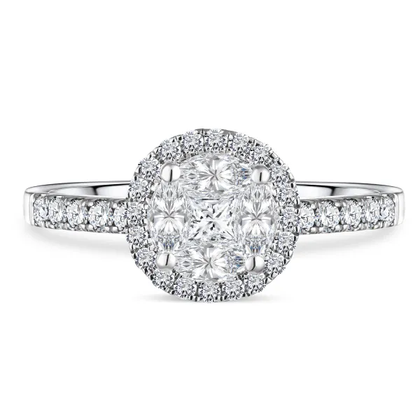 CR3955 - 18k white gold diamond twins - CR3955