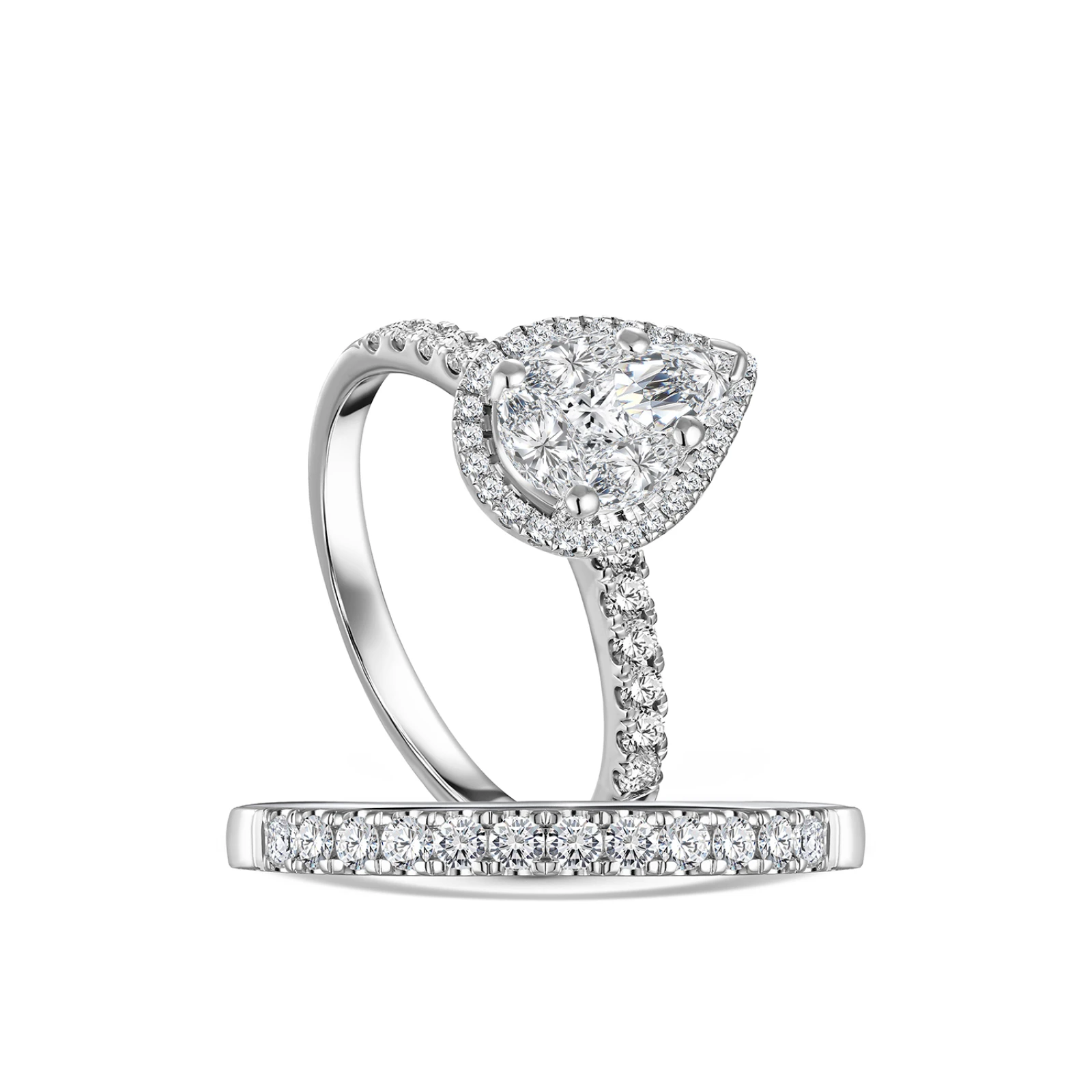 CR3954 - 18k white gold diamond twins