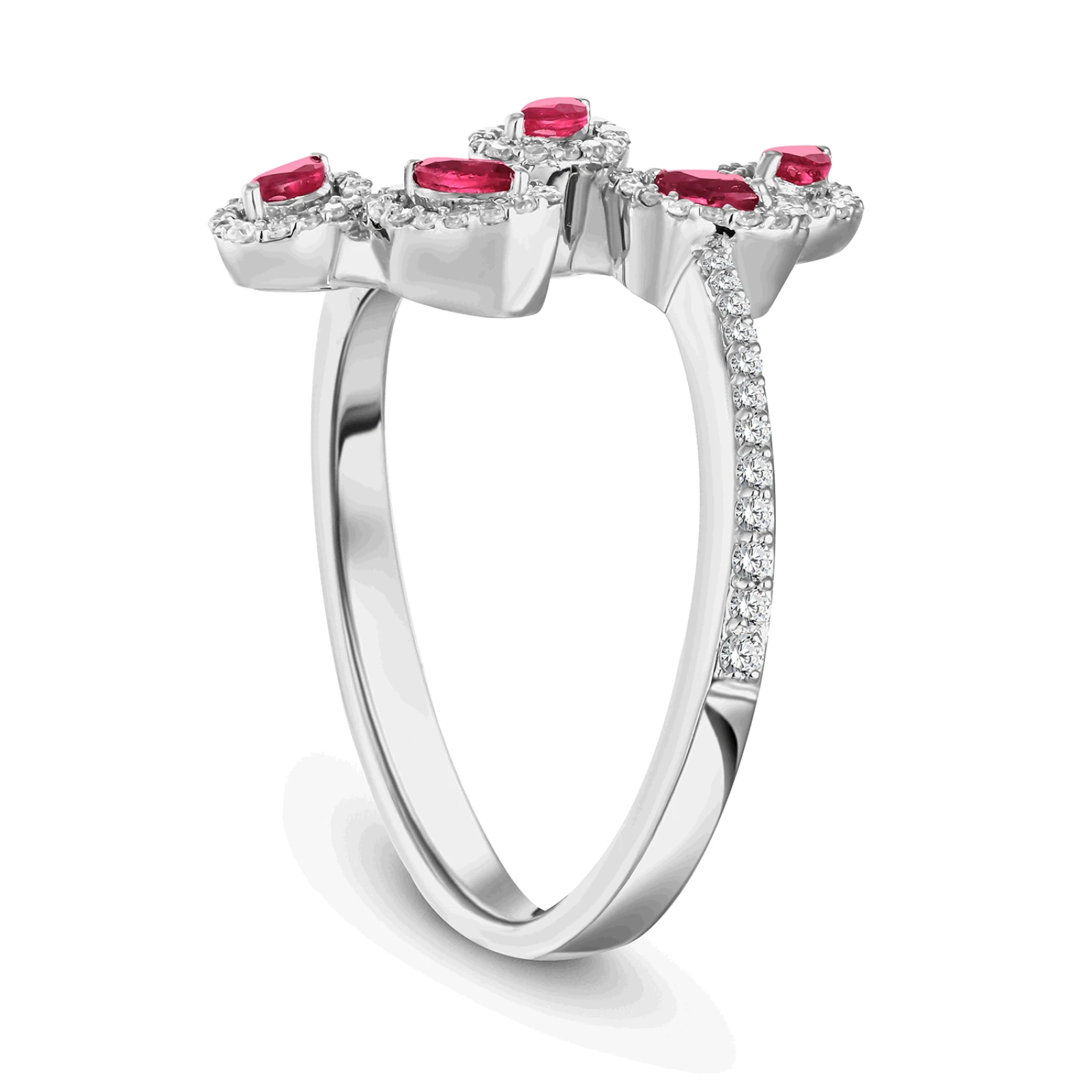 CR4043 - 18k white gold diamond ring with ruby