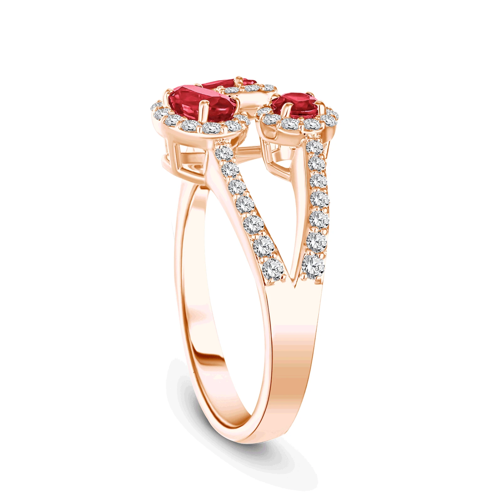 CR4042 - 18k rose gold diamond ring with ruby