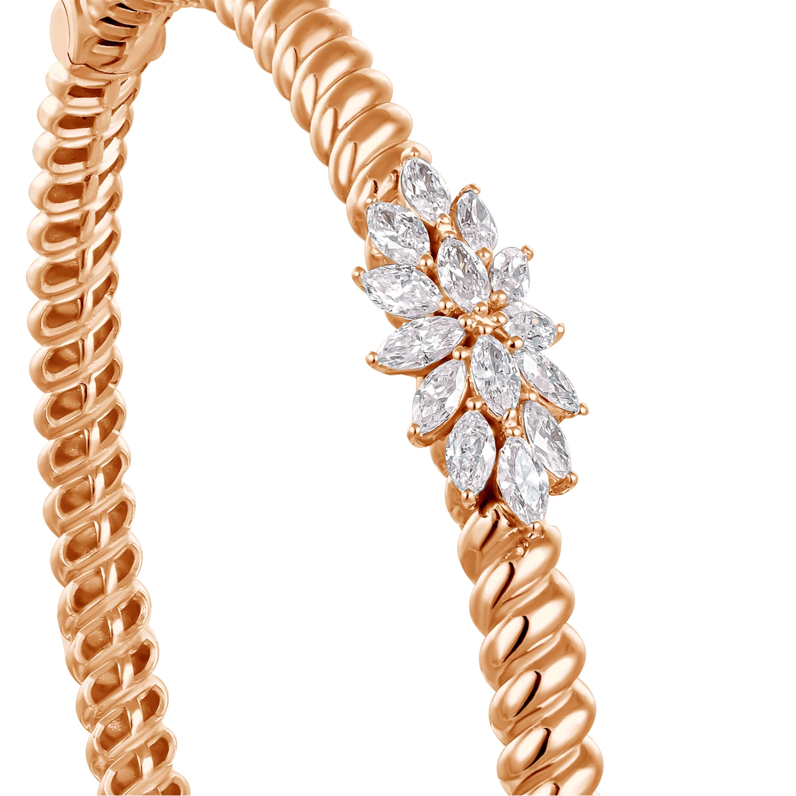 CB1763 - 18k white gold diamond bangel