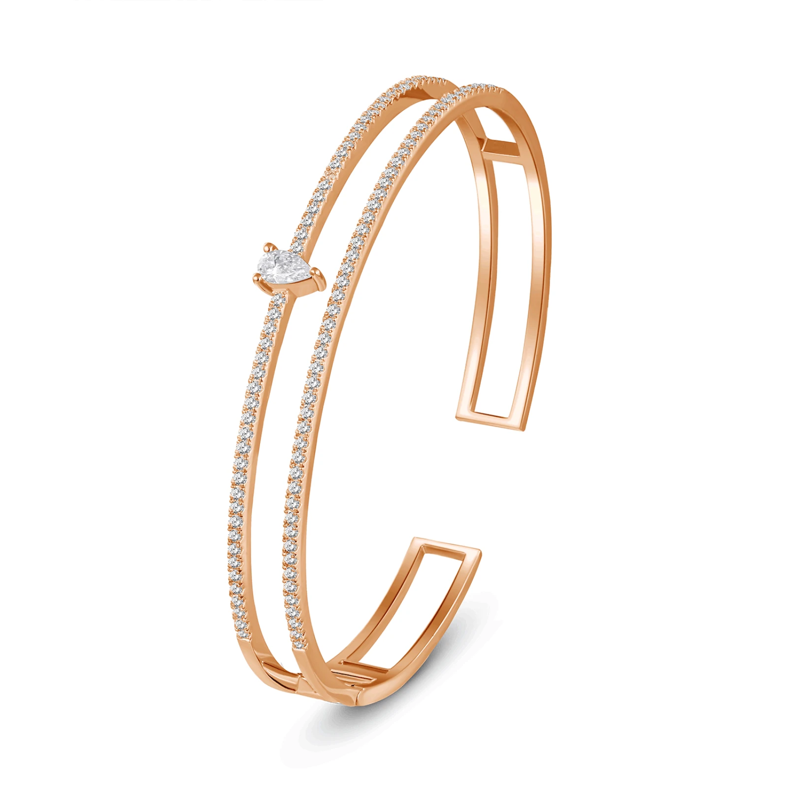 CB1744 - 18k rose gold diamond bangel