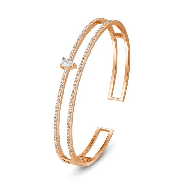 CB1744 - 18k rose gold diamond bangel