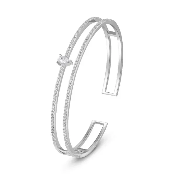 CB1494 - 18k white gold diamond bangel