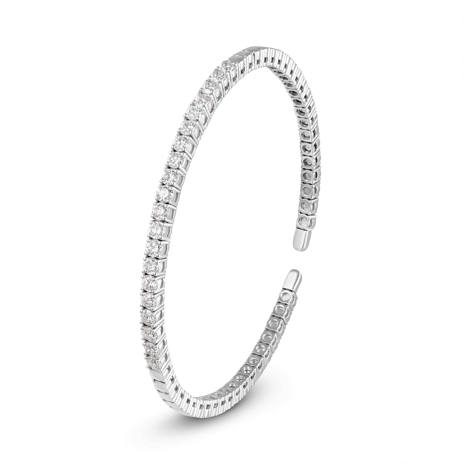 cb1742 - 18k white gold diamond bangel