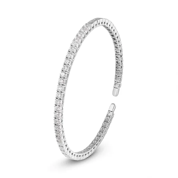 cb1742 - 18k white gold diamond bangel