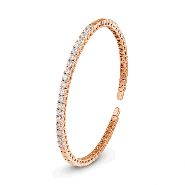 cb1801 - 18k rose gold diamond bangel