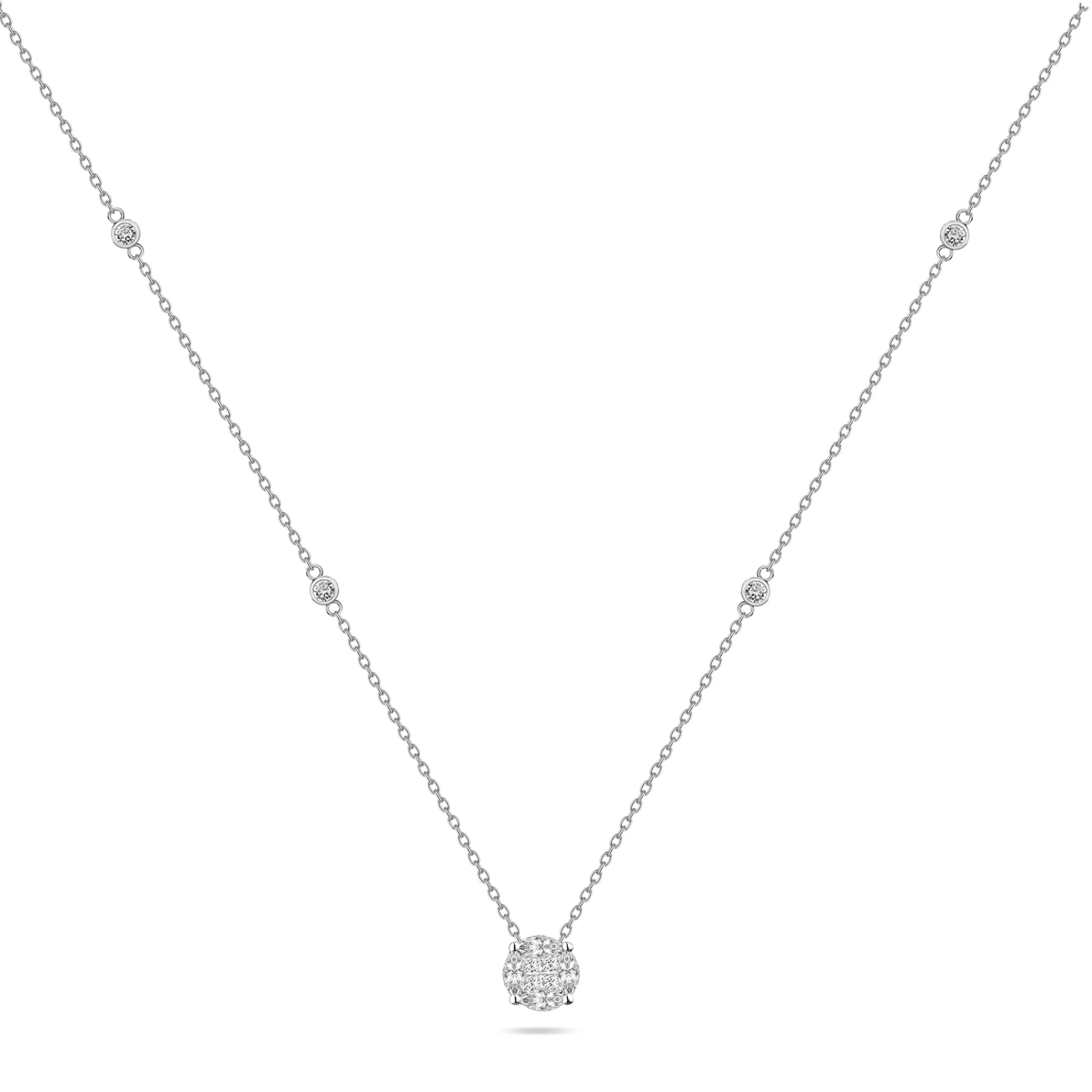 CP2467 - 18k white gold diamond necklace