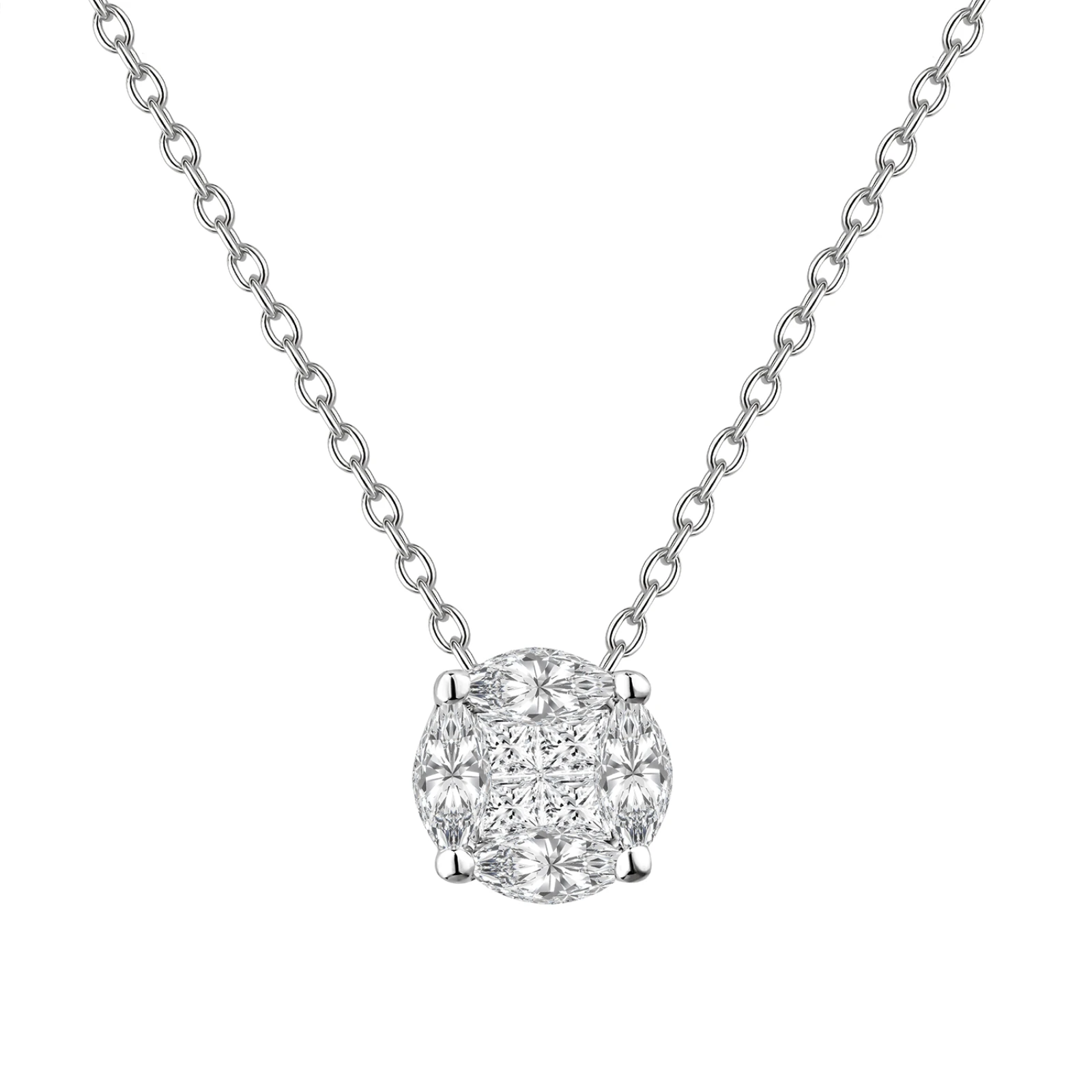 CP2467 - 18k white gold diamond necklace