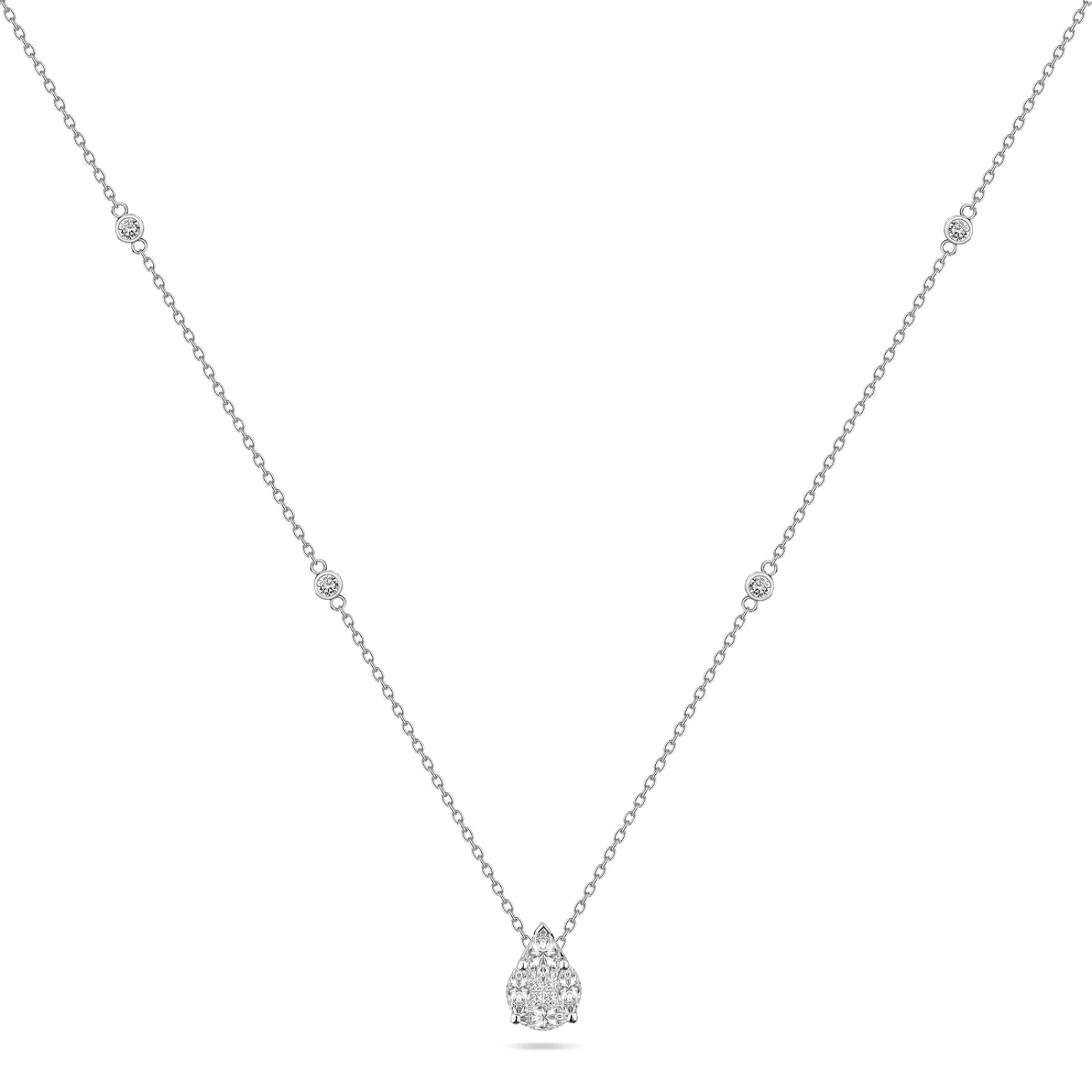 CP2466 - 18k white gold diamond necklace