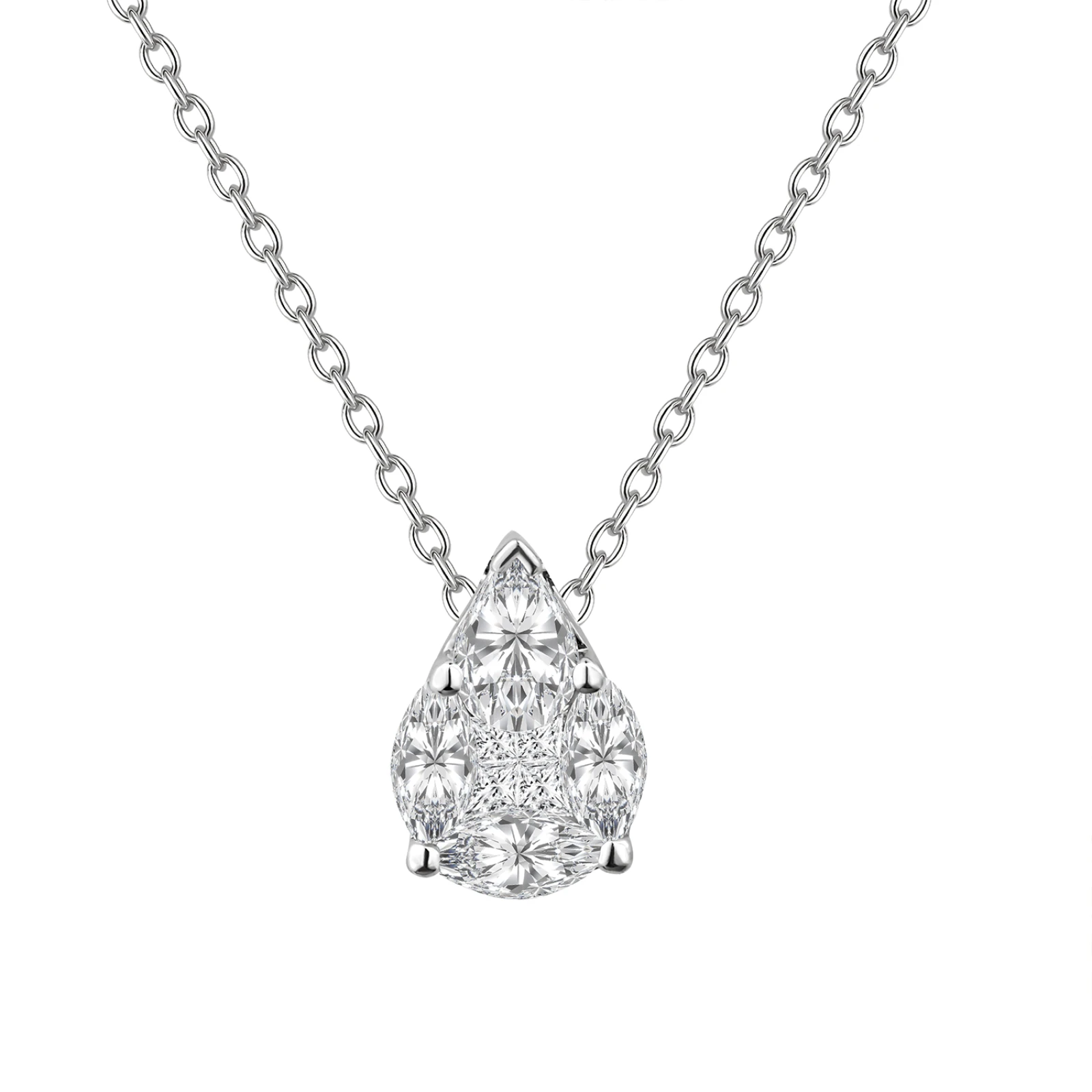 CP2466 - 18k white gold diamond necklace
