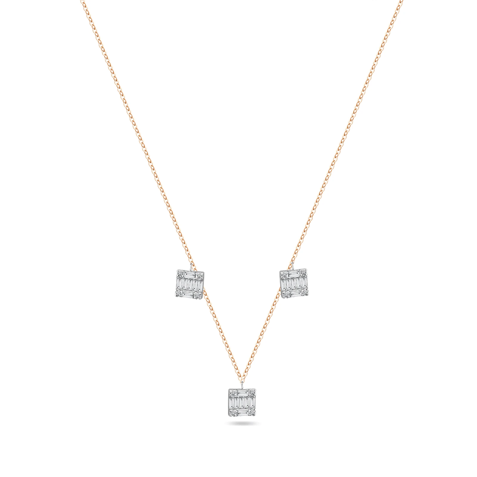 CP2484 - 18k  rose gold diamond necklace