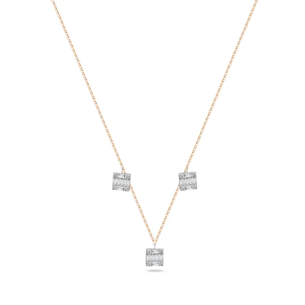 CP2484 - 18k  rose gold diamond necklace