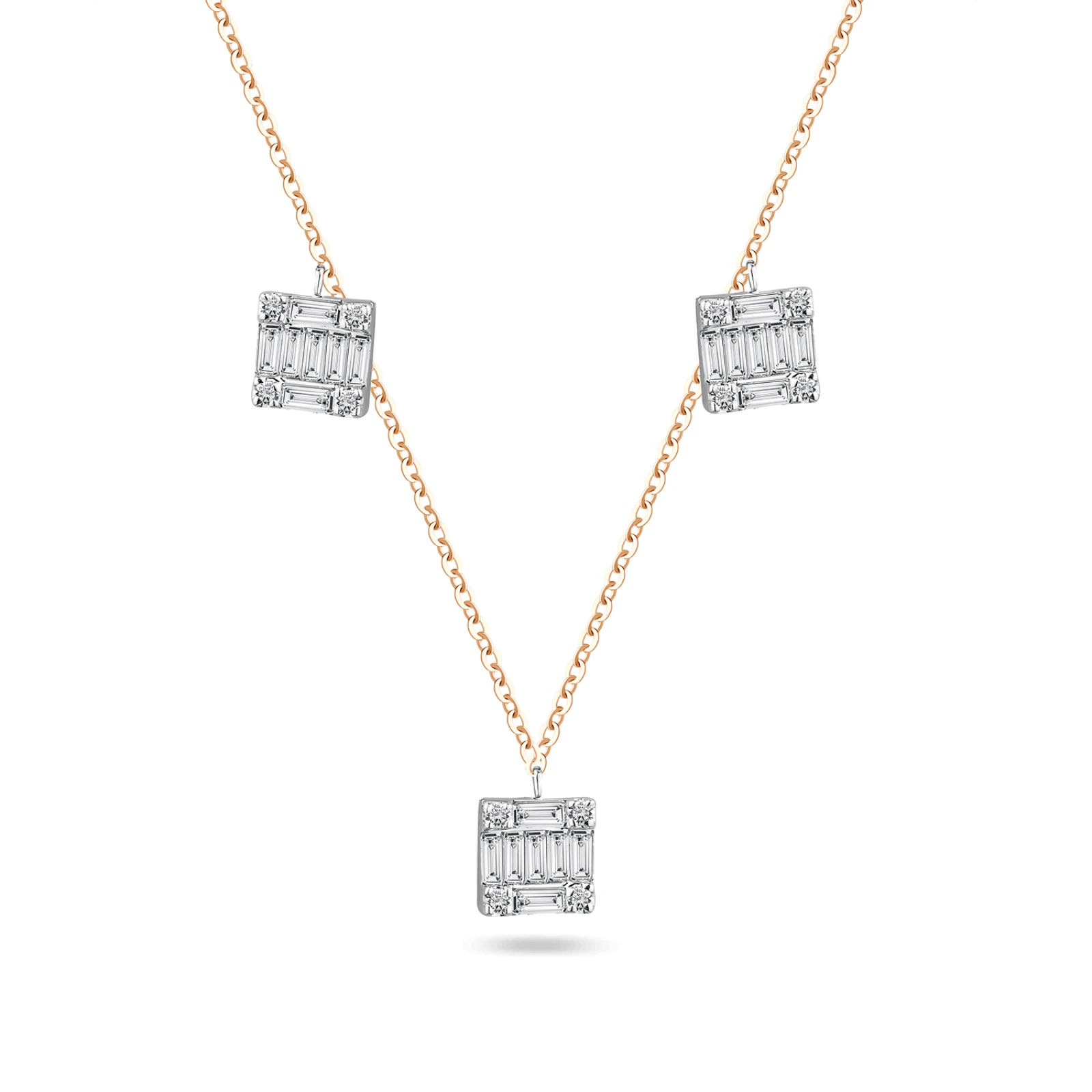 CP2484 - 18k  rose gold diamond necklace