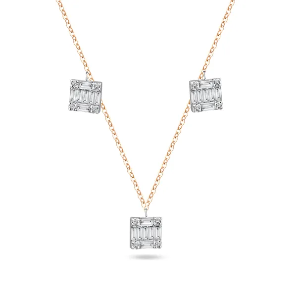 CP2484 - 18k  rose gold diamond necklace