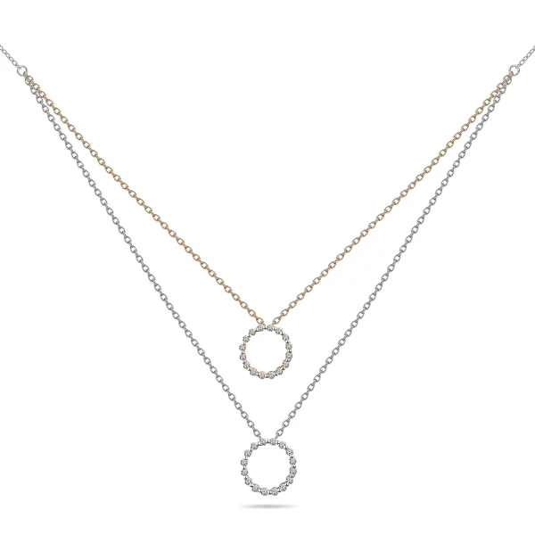 CP2456 - 18k  rose white gold diamond necklace