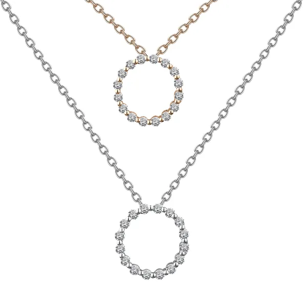 CP2456 - 18k  rose white gold diamond necklace