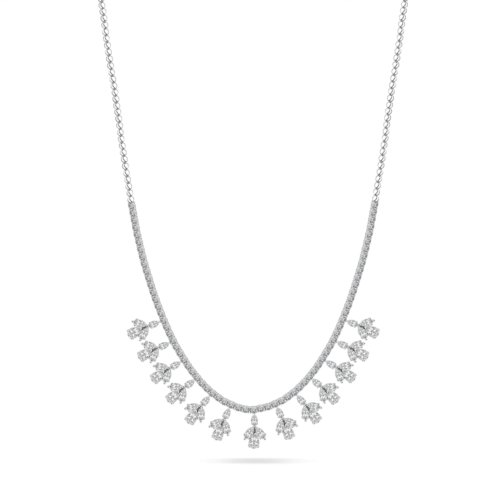 CN489 - 18k  white gold diamond necklace