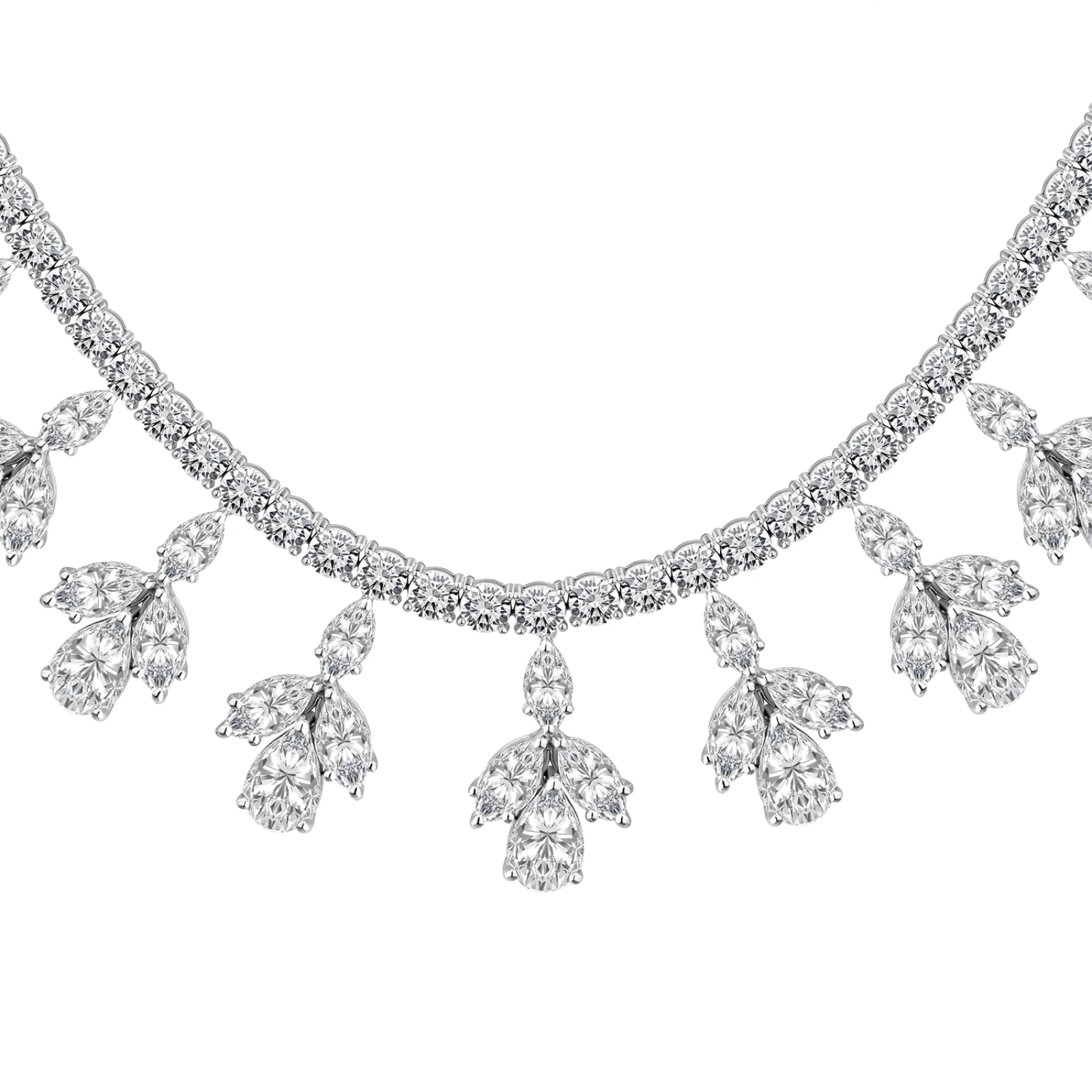 CN489 - 18k  white gold diamond necklace