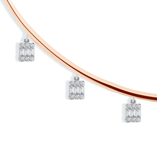 CN548 - 18k  rose gold diamond necklace