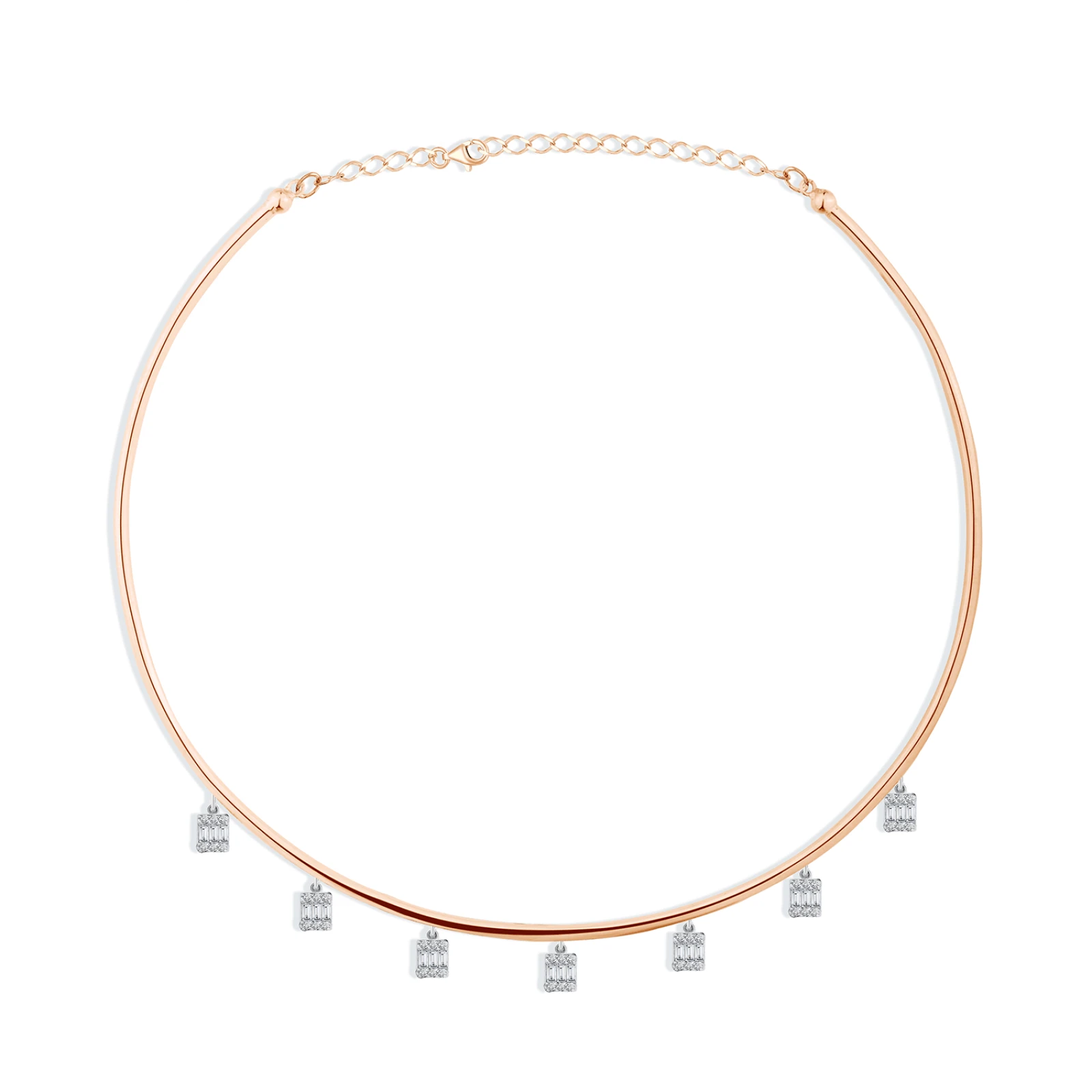 CN548 - 18k  rose gold diamond necklace