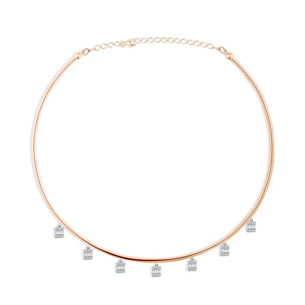 CN548 - 18k  rose gold diamond necklace