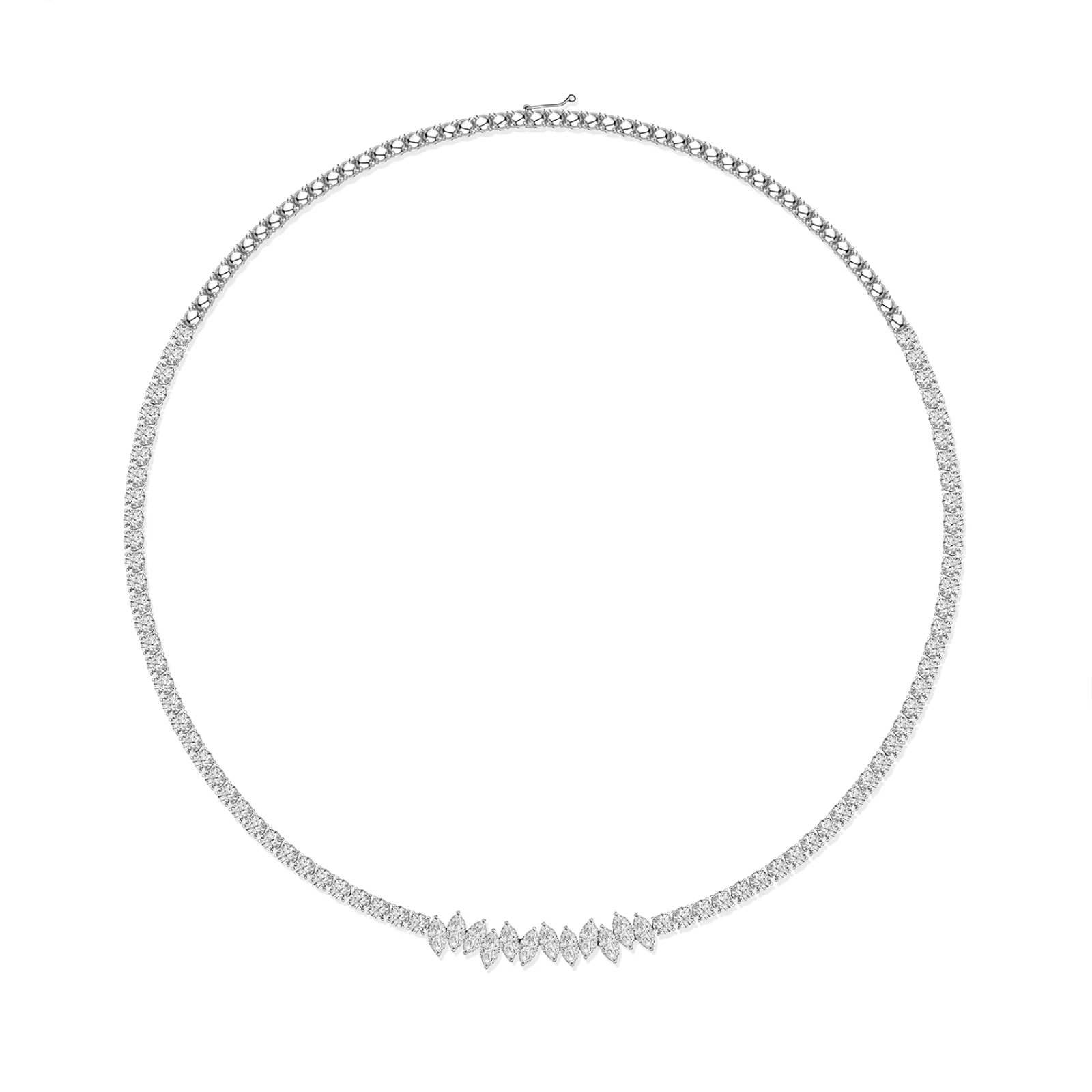 CN605 - 18k  white gold diamond necklace
